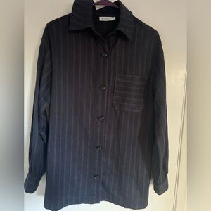 Avec Les Filles Button Down Long Sleeve Shirt